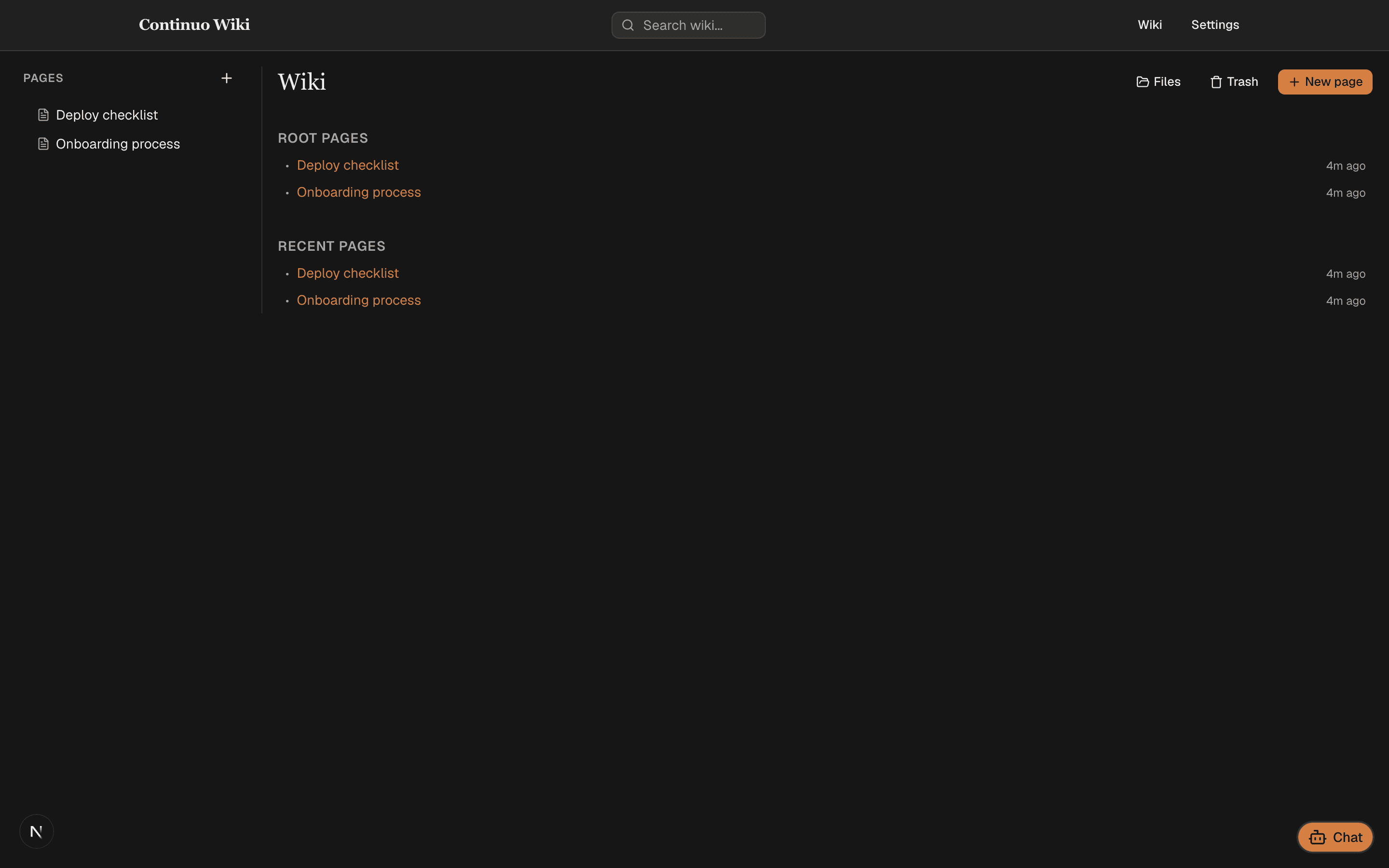 Wiki page tree