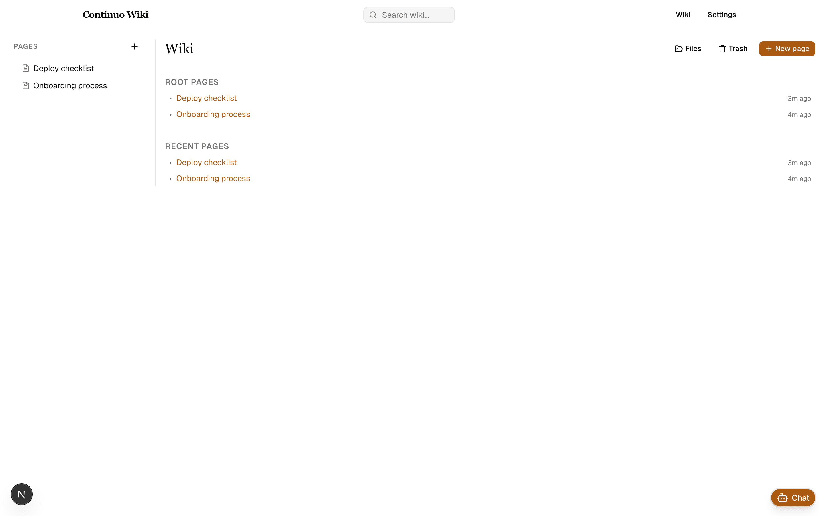 Wiki page tree